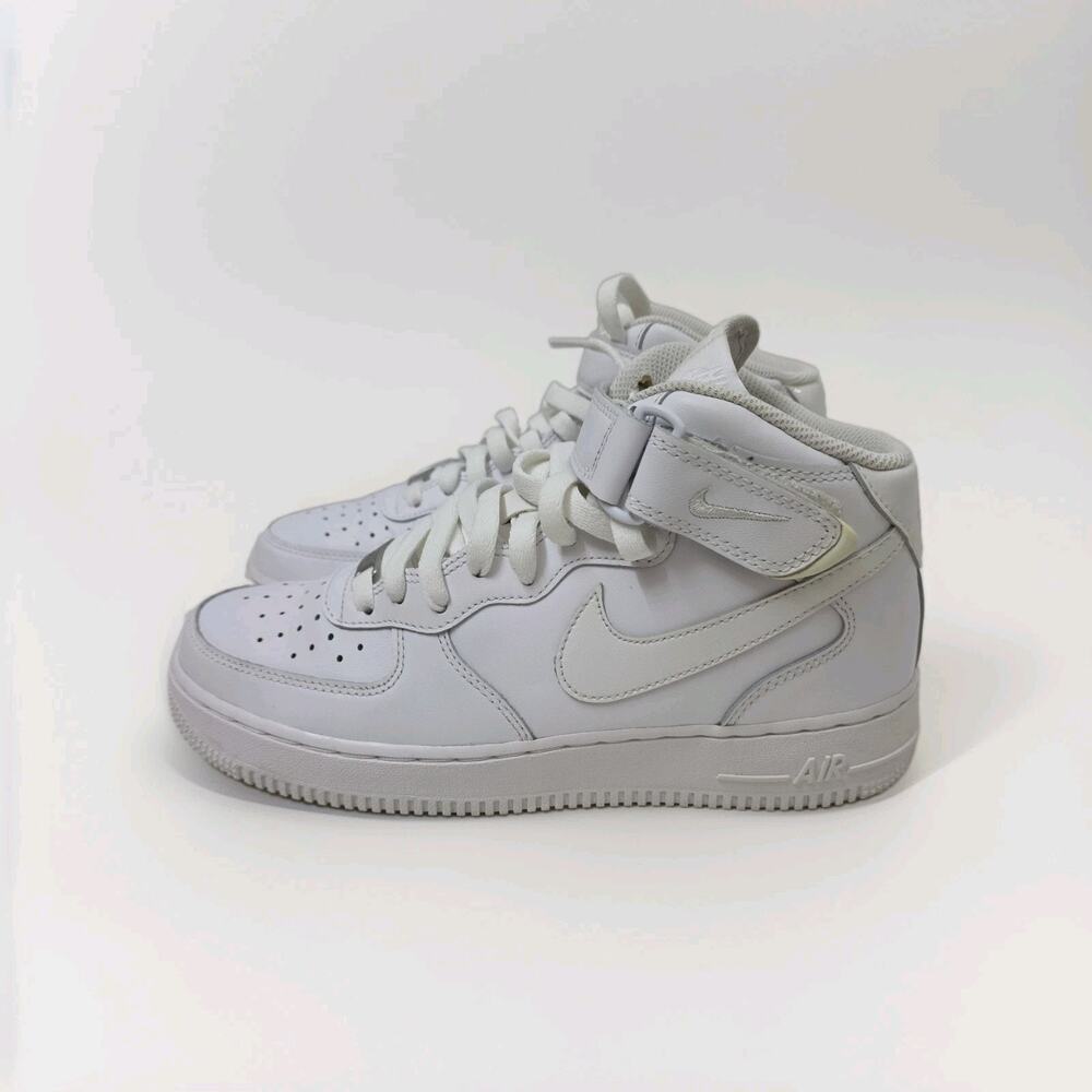 Nike Air Force 1 Mid CW2289-111 Triple White Lace Up Sneakers Men's Size 8